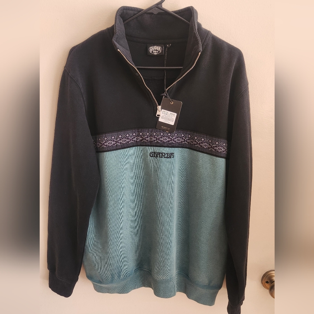 GHANDA Quarter Zip Pullover Sweatshirt NWT